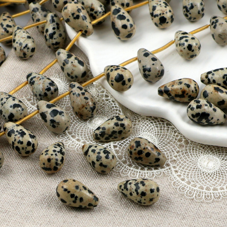 Jaspis dalmatyński kropla gładka 16x10mm