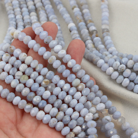 Chalcedon oponka fasetowana 8x5mm