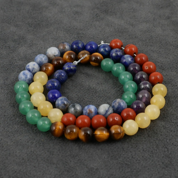 Mix kamieni 7 czakr kula gładka 6mm [sznur 40cm]