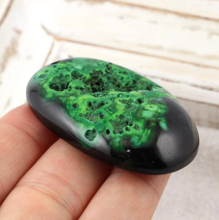 Agat zawieszka owal zielony 56x37mm