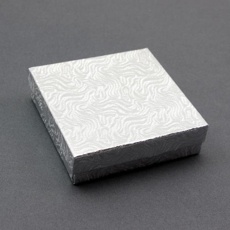 Pudełko ozdobne srebrne 9x9x2,5cm
