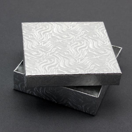 Pudełko ozdobne srebrne 9x9x2,5cm