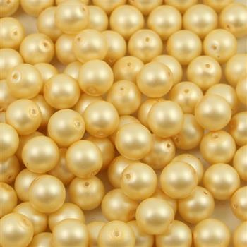 Round Beads Velvet Cream Gold 8mm [10szt]