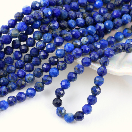 Lapis lazuli kula fasetowana 5mm [sznur 38cm]