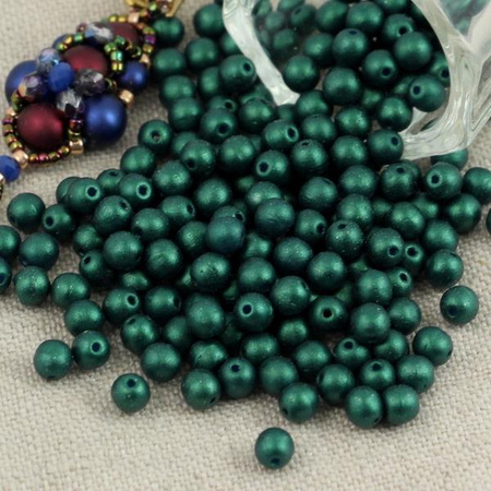 Round Beads Velvet Forest Green 4mm [50szt]