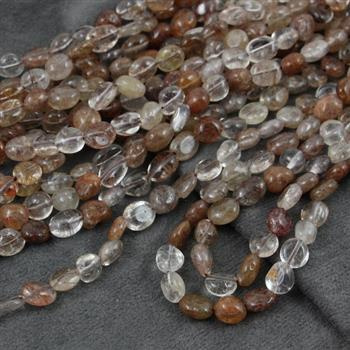 Kwarc ze złotym rutylem bryłka 8x5mm [10szt]