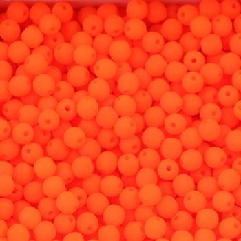 Round Beads Neon Mat - Orange 3mm [50szt]