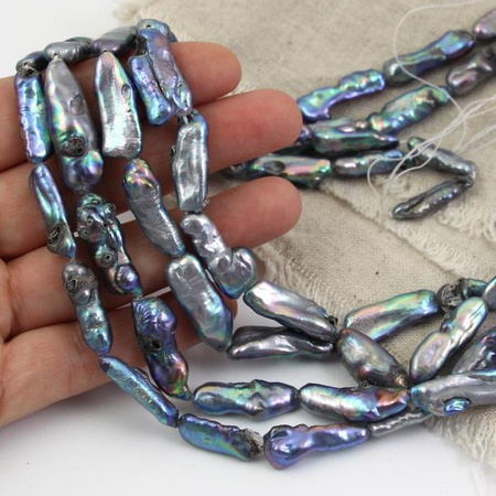 Perła słodkowodna fioletowa pałeczka 20-32mm