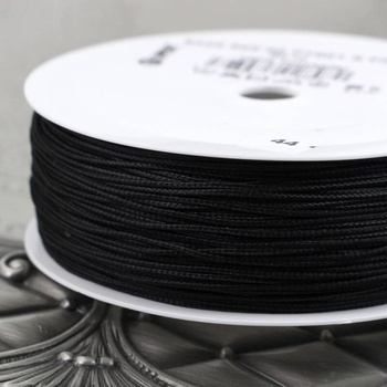 Sznurek pleciony poliestrowy czarny 0,8mm Pega [1metr]