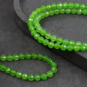 Agat brazylijski kula fasetowana limonkowa 6mm