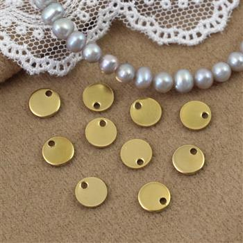 Zawieszka stal szlachetna blaszka złota 6mm