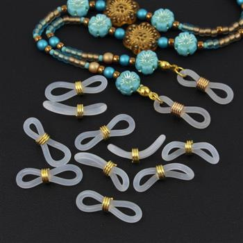 Końcówka do okularów silikonowa biała/złota