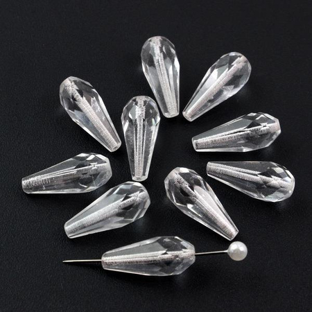 Kropla szklana fasetowana crystal 20x9mm