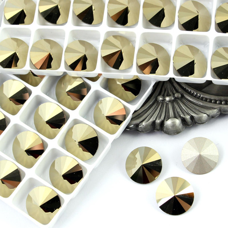 Preciosa Rivoli Maxima Starlight Gold 14mm [2szt]