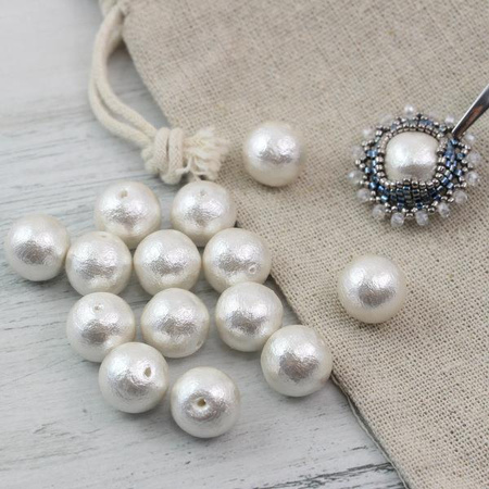 Miyuki Cotton Pearls White kula 12mm