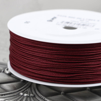Sznurek pleciony poliestrowy bordowy 0,8mm Pega [1metr]