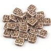 Patina Brick Beads Chalk White Bronze 12x11mm [1szt]