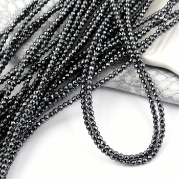 Hematyt grafitowy kula fasetowana 3mm [sznur 39cm]