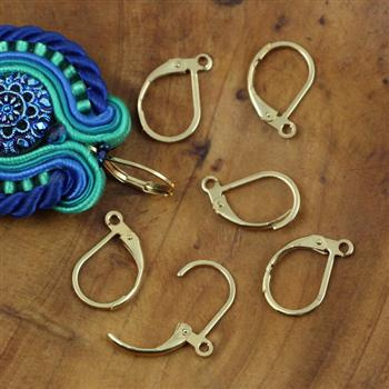 Bigle typ angielski stal szlachetna pozłacana 16x11mm [1 para]