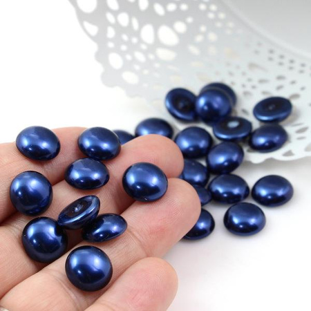 Glass Pearl Cabochon Midnight Blue 12mm