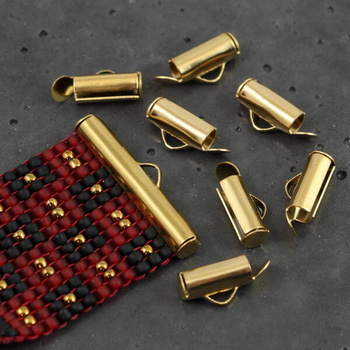 Końcówka do bransolet wsuwana SLIDE stal szlachetna pozłacana 13mm