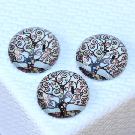 Kaboszon szklany z grafiką moneta 18mm