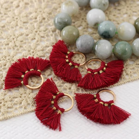 Chwost wachlarz na kółku bordowy 30x20mm