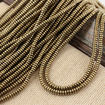 Hematyt złoty oponka ufo 4x2mm [sznur 39cm]