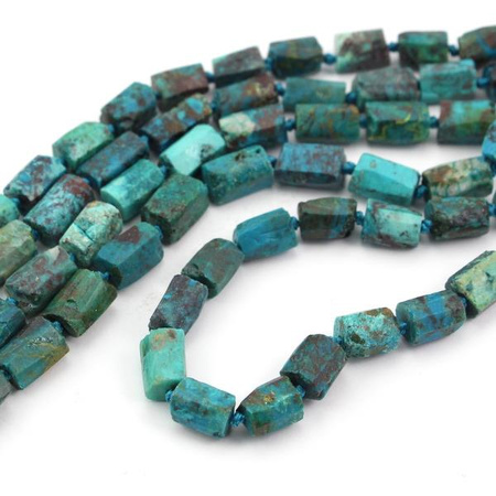 Chryzokola wałek fasetowany 10x6mm