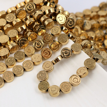 Hematyt moneta róża złota 6mm