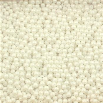 Round Beads Powdery - Pastel White 3mm [50szt]