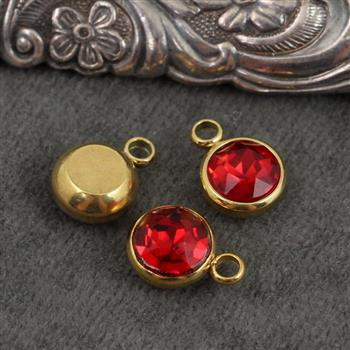 Stal szlachetna pozłacana PVD zawieszka w oprawie ZŁ siam 10mm