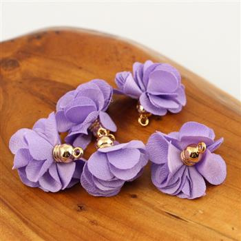 Ozdobny kwiatek w tulejce liliowy 28mm