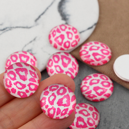 Kaboszon szklany z grafiką zwierzęcy print 20mm