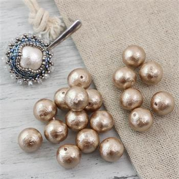 Miyuki Cotton Pearls Beige kula 10mm