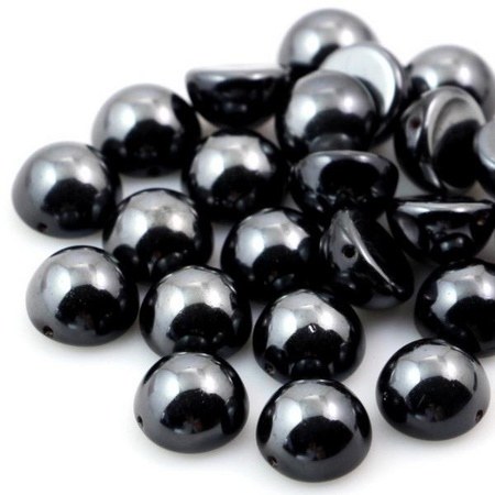 Dome Bead półkula 10x6mm Jet Vacuum Hematite Full
