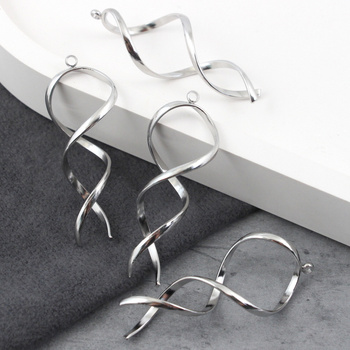 Zawieszka stal szlachetna twist srebrna 45x19mm