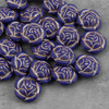 Rose Beads Opaque Blue Matte Light Pink Patina 16mm [1szt]