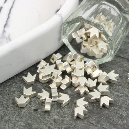 Hematyt korona srebrna satynowa 8x7mm