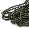 Round Beads Velvet Dark Olive 6mm [sznur/80szt]