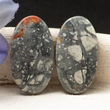 Kaboszony jaspis maligano 24x13x3mm [para]