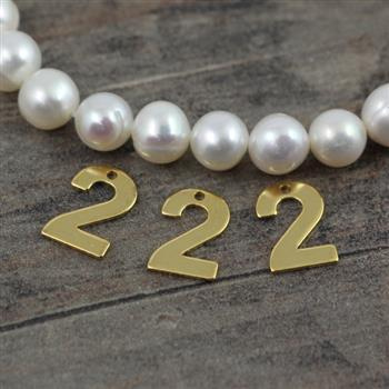 Zawieszka cyfra 2 stal szlachetna złota 11mm