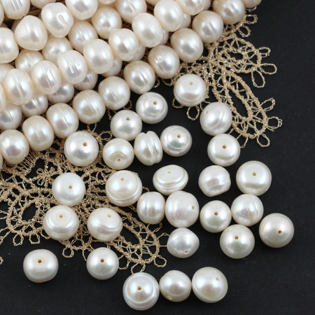 Perła słodkowodna biała oponka 8x7mm