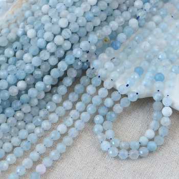 Akwamaryn kula fasetowana 5,5mm [sznur 39cm]