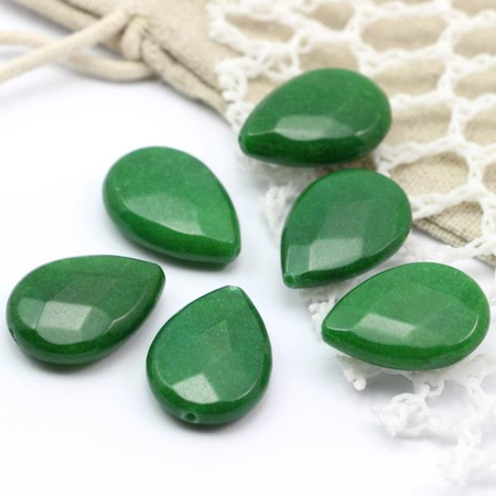 Jadeit zielony łezka fasetowana 25x18mm