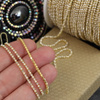 Taśma ozdobna cyrkoniowa gold/crystal/pearl 1,5mm [50cm]