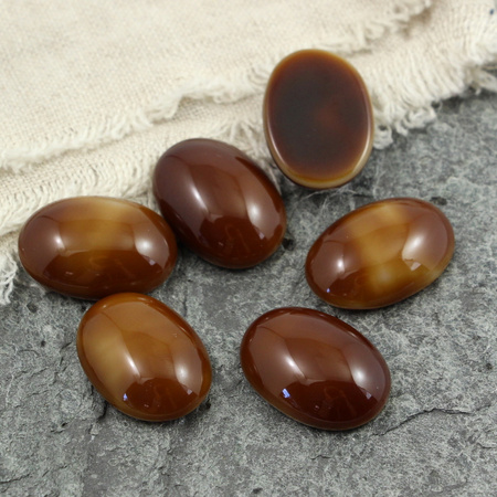 Kaboszon szklany Opaque Dk Topaz/White owal 25x18mm