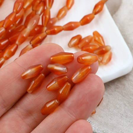 Agat karneolowy wrzeciono gładkie 12x6mm