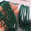 Malachit naturalny oponka fasetowana 3x2mm [sznur 39cm]
