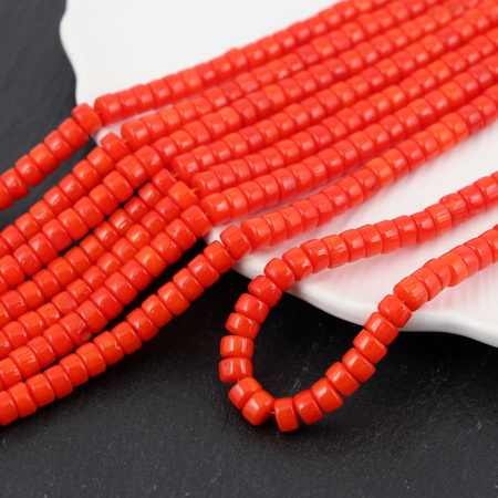 Koral pomarańczowy wałek dysk 6x4mm